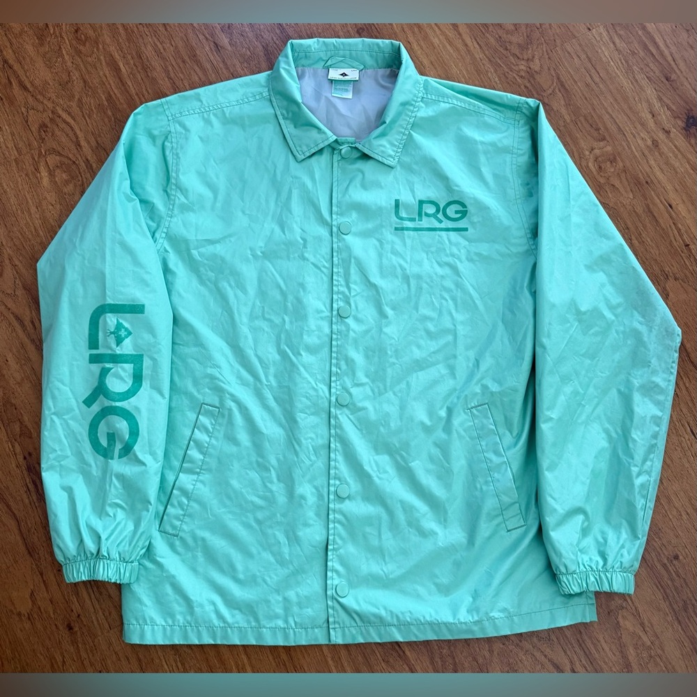 Vintage Y2K LRG Lifted Research Group Men’s L Coach Jacket Tiffany Blue Skate